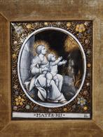 Emaille plaat Madonna with Child, Laudin - Plaque - Emaille, Antiek en Kunst