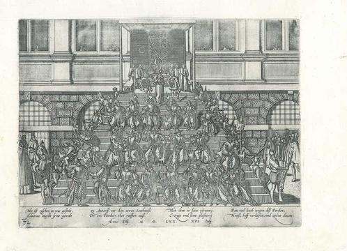 Historische prent van Antwerp, Antiek en Kunst, Kunst | Etsen en Gravures