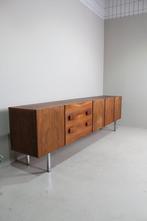 Mid century dressoir, sideboard palissander, Huis en Inrichting, Gebruikt, Mid century, 200 cm of meer, Met lade(s)