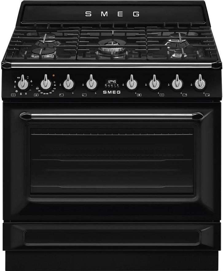 Smeg TR90GMBLNL fornuis, Witgoed en Apparatuur, Fornuizen, 60 cm of meer, Vrijstaand, 5 kookzones of meer, Energieklasse A of zuiniger