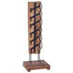 vidaXL Wijnrek voor 6 flessen 35x35x100 cm massief teakhout, Verzenden, Nieuw