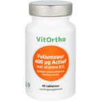VitOrtho Foliumzuur 400 mcg Actief met vitamine B12 - 60, Verzenden, Nieuw