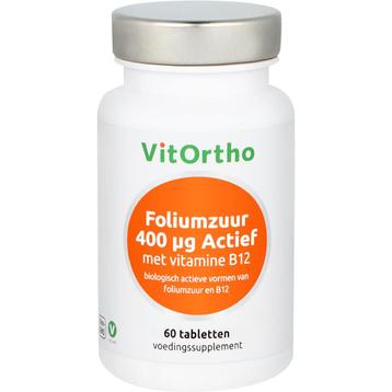 VitOrtho Foliumzuur 400 mcg Actief met vitamine B12 - 60 beschikbaar voor biedingen