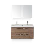 Seville Badmeubelset 100 cm - Tabacco - Wastafel Djazz 2, Huis en Inrichting, Ophalen of Verzenden, Nieuw