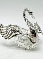 No reserve- Zeer groot kristallen Tafelstuk/Zoutvat met, Antiek en Kunst, Antiek | Goud en Zilver