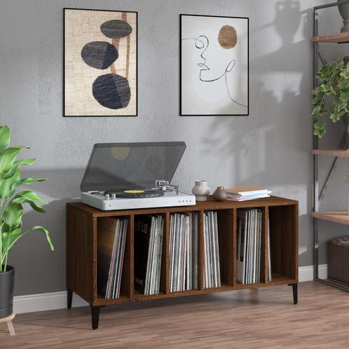 vidaXL Platenkast 100x38x48 cm bewerkt hout bruin eikenkleur, Huis en Inrichting, Kasten | Overige, Nieuw, Verzenden