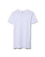 HEMA Heren t-shirt slim fit v-hals extra lang bamboe wit, Verzenden, Nieuw