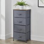 Commode met lades niet-geweven textiel 95x45x30 grijs hout, Huis en Inrichting, Verzenden, Nieuw