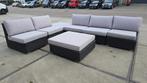 Showroommodel Manjavico hoek loungeset 7-delig zwart wicker, Tuin en Terras, Ophalen of Verzenden, Nieuw