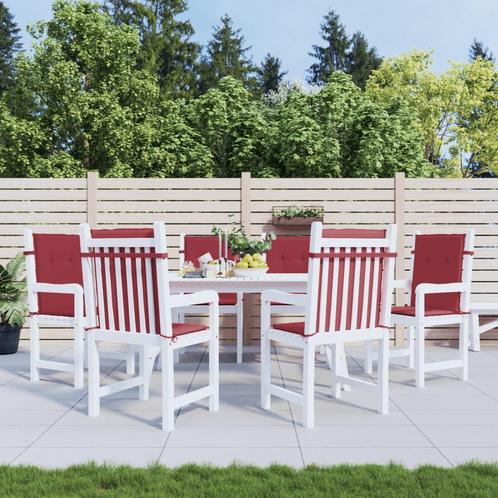 vidaXL Tuinstoelkussens 6 st 100x50x3 cm oxford stof, Huis en Inrichting, Woonaccessoires | Kussens, Rood, Nieuw, Verzenden