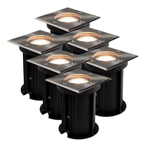 Bundel LED Grondspot GU10 vierkant Athens RVS IP67 6 stuks, Tuin en Terras, Buitenverlichting, Ophalen of Verzenden
