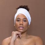 Witte hoofddoek - Headwrap van stretchy Jersey stof, Ophalen of Verzenden, Nieuw