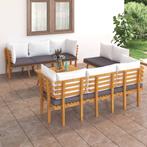 vidaXL 8-delige Loungeset met kussens massief acaciahout, Verzenden, Nieuw, Hardhout, Loungeset