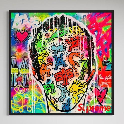 HÖK (1984) - Keith Haring Portrait (XL) NO RESERVE PRICE, Antiek en Kunst, Kunst | Schilderijen | Modern