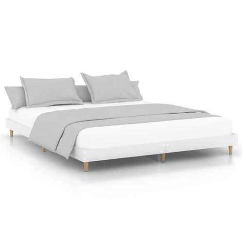 Bedframe 150x200 Bewerkt Hout - Retourdeal - Luxe Slaapco..., Huis en Inrichting, Slaapkamer | Bedden, Overige maten, 200 cm, Wit