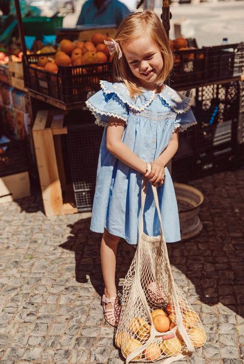 Meisjes jurk Nalina licht blauw  Louise Misha Maat 110 110, Kinderen en Baby's, Kinderkleding | Maat 110, Meisje, Nieuw, Ophalen of Verzenden