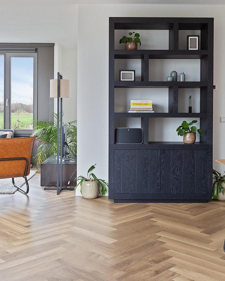 Plak pvc Visgraat donker eiken |  mFLOR Parva Broad Leaf, Huis en Inrichting, Stoffering | Vloerbedekking, Ophalen