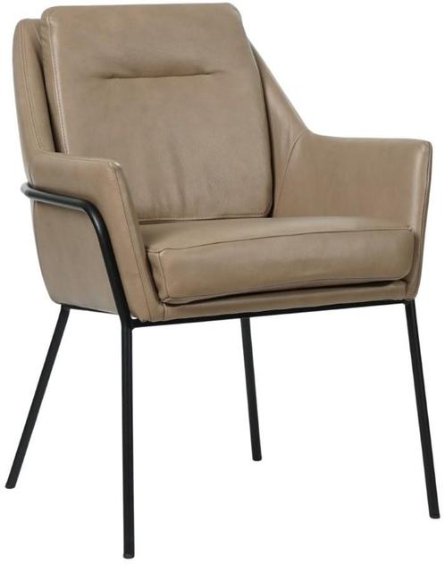 Taupe leren industriële design eetkamerstoel - Granada leer, Huis en Inrichting, Stoelen, Eén, Overige kleuren, Nieuw, Leer, Ophalen of Verzenden