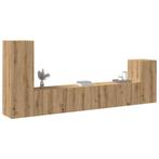 vidaXL 4-delig Tv-meubelset wandmontage bewerkt hout, Verzenden, Nieuw, Overige houtsoorten