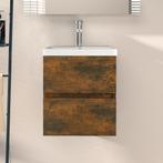 vidaXL Wastafelkast 41x38,5x45 cm bewerkt hout gerookt, Huis en Inrichting, Verzenden, Nieuw, Minder dan 100 cm