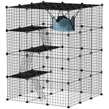 Kattenkooi Voor Binnen 4-verdiepingen DIY-Kattenverblijf Met beschikbaar voor biedingen