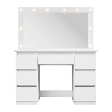 Kaptafel / Schminktafel Lilia - Incl. LED en Lades - Wit beschikbaar voor biedingen