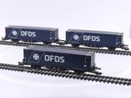 Schaal H0 Fleischmann containerwagen met container DFDS..., Hobby en Vrije tijd, Modeltreinen | H0, Gebruikt, Gelijkstroom, Fleischmann