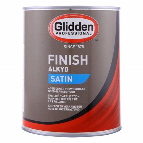 Glidden Finish Alkyd Satin - WIT - 2,5 liter (LAKVERF), Doe-het-zelf en Verbouw, Verf, Beits en Lak, Lak, Wit, Nieuw, Minder dan 5 liter