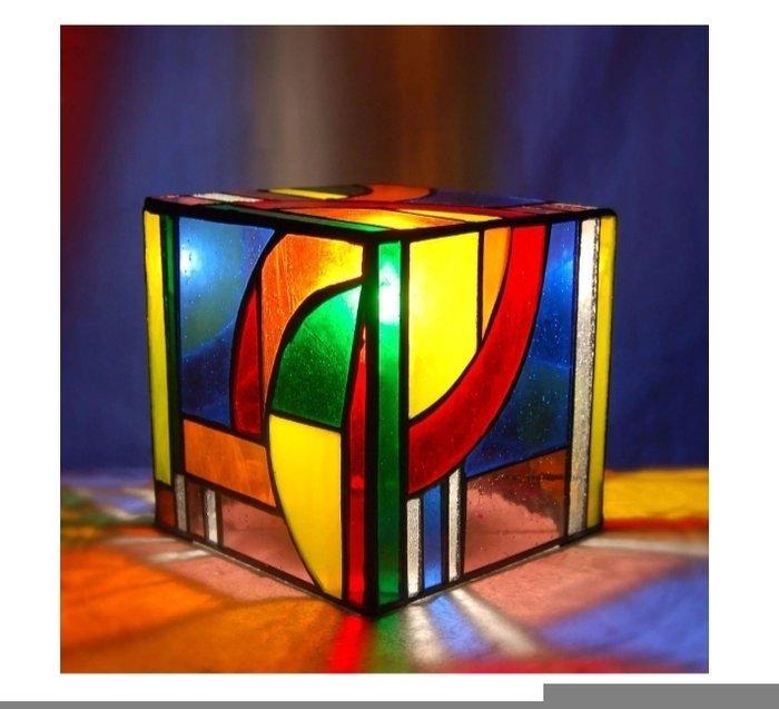 ADM - Lamp - Glas-in-lood - Cubo Kandinsky, Antiek en Kunst, Curiosa en Brocante