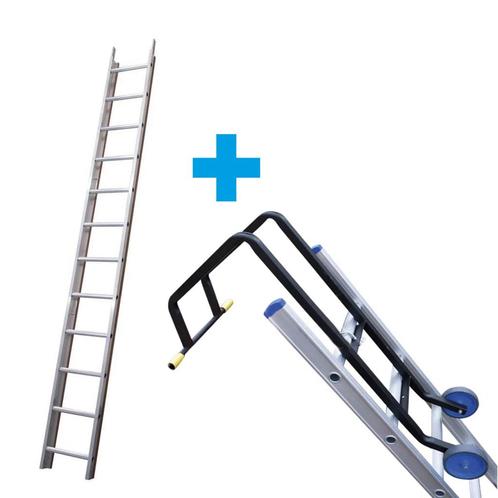 Solide Dakladder 4, 5 en 6 meter, compleet, Doe-het-zelf en Verbouw, Ladders en Trappen, Ladder, Nieuw, Verzenden