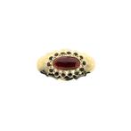 Gouden broche met granaat | Vintage/antiek (dames sieraad), Sieraden, Tassen en Uiterlijk, Broches, Gebruikt, Overige kleuren