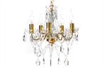Design kroonluchter DIAMONDS S 40cm goud acryl 5-armig barok, Huis en Inrichting, Lampen | Hanglampen, Ophalen of Verzenden, Nieuw
