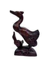 sculptuur, Coppia di papere in legno – Scultura fatta a mano, Antiek en Kunst, Curiosa en Brocante