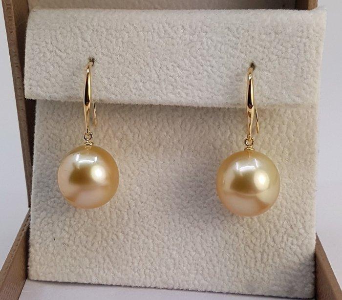 Oorbellen - 14 karaat Geel goud - 11x12mm Zuidzeeparels, Sieraden, Tassen en Uiterlijk, Oorbellen