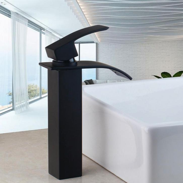 Zwarte waterval mengkraan, Doe-het-zelf en Verbouw, Sanitair, Kraan, Nieuw, Verzenden