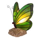 Tiffany vlinderlamp – Donkergroen &amp; Lichtgroen Glas – H 24, Verzenden, Nieuw