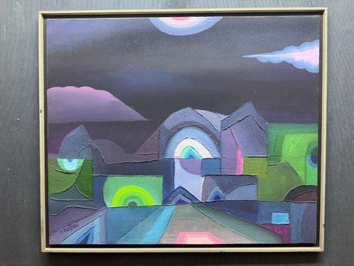 Carlo Bazzoni (1940) - Paesaggio surreale, Antiek en Kunst, Kunst | Schilderijen | Klassiek