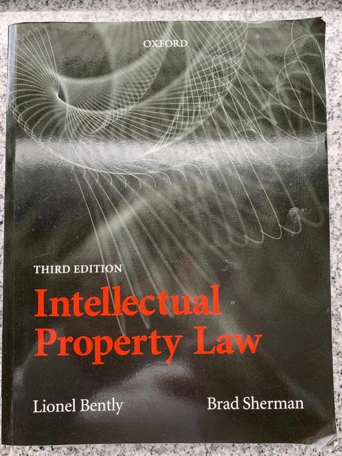 Intellectual property law  (Lionel Bently & Brad Sherman), Boeken, Politiek en Maatschappij, Juridisch en Recht, Wereld, Gelezen