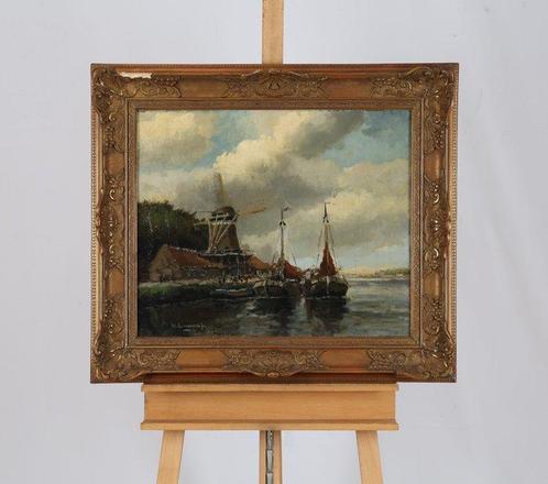 H.C. Kranenburg (1917-1997) - Molen aan het water, Antiek en Kunst, Kunst | Schilderijen | Klassiek