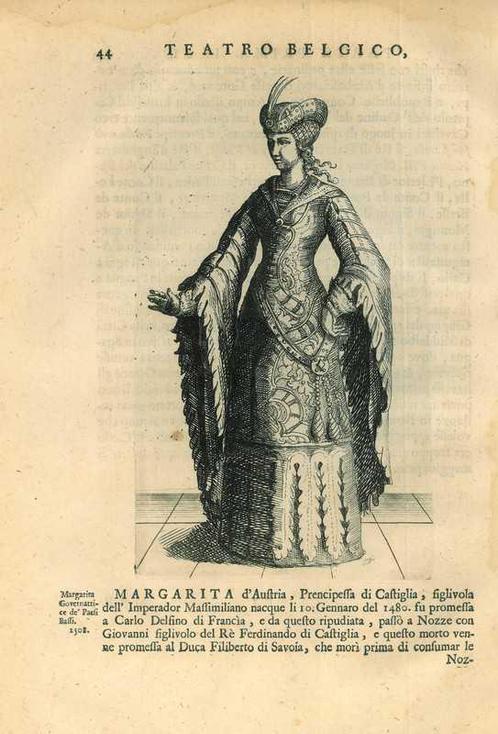 Portrait of Margaret of Austria, Duchess of Savoy, Antiek en Kunst, Kunst | Etsen en Gravures