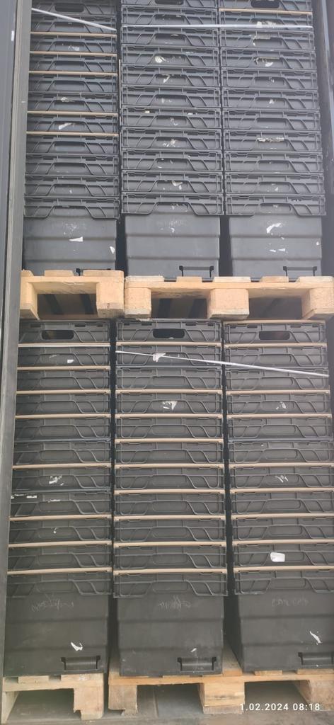 Nestbare Stapelbak, 600x400x360 mm, euronorm, zwart, Doe-het-zelf en Verbouw, Kratten en Dozen, 40 tot 60 cm, 50 tot 75 cm, Gebruikt