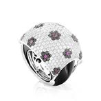Ring - 18 karaat Witgoud, 18K witgouden ring met bloemen en, Sieraden, Tassen en Uiterlijk, Ringen, Nieuw