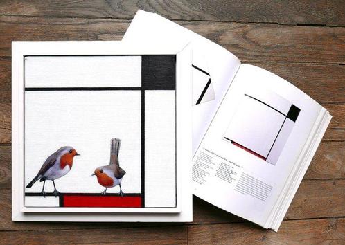 Jos Verheugen - Free after Mondrian, with Robin (M1048), Antiek en Kunst, Kunst | Schilderijen | Modern