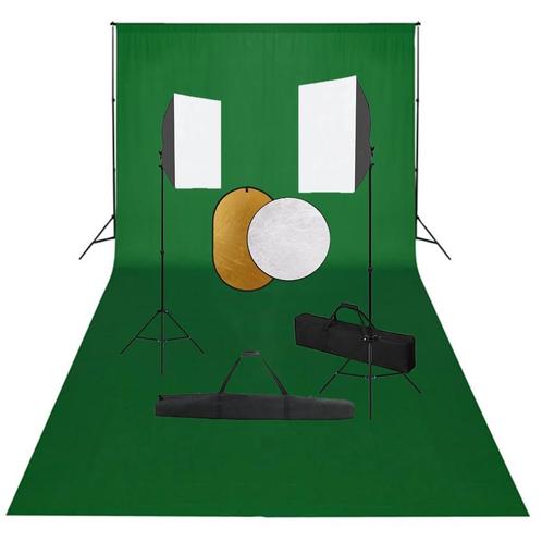 vidaXL Fotostudioset met softboxlampen, achtergrond en, Audio, Tv en Foto, Fotografie | Fotostudio en Toebehoren, Nieuw, Verzenden