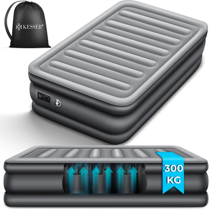 Luchtbed - 1 Persoons - Luchtmatras met pomp - Opblaasbed -, Caravans en Kamperen, Luchtbedden, Zo goed als nieuw, Verzenden
