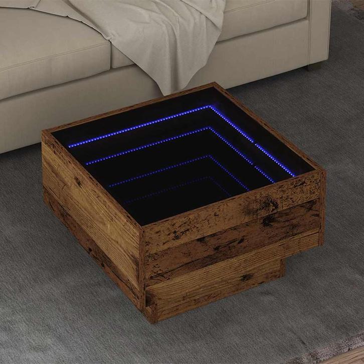 vidaXL Salontafel Oud hout 50 x 50 x 30 cm Bewerkt hout, Huis en Inrichting, Tafels | Salontafels, Vierkant, Nieuw, Overige houtsoorten