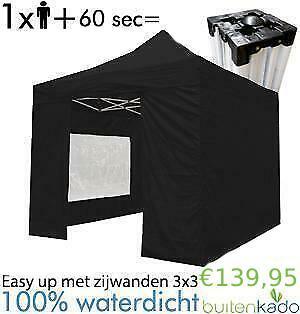 ACTIE! easy up partytent party pop up tent 3x3 3x4,5 meter