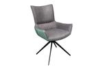 Draaibare design stoel ALPINE grijs groene armleuningen, Huis en Inrichting, Fauteuils, Nieuw, Ophalen of Verzenden