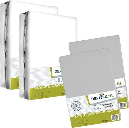 Textielpakket Frans bed - 2 moltons en 2 hoeslakens - rechts, Huis en Inrichting, Slaapkamer | Beddengoed, Hoeslaken of Sloop