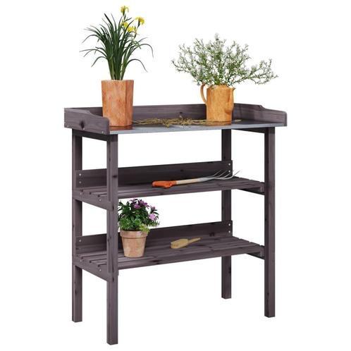 vidaXL Plantentafel met schappen 78x38x82,5 cm vurenhout, Tuin en Terras, Overige Tuin en Terras, Nieuw, Verzenden